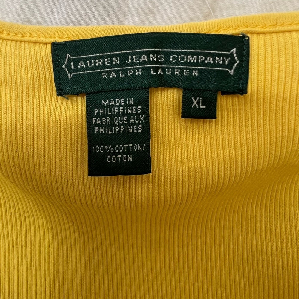 Ralph Lauren Jeans Company Womens Yellow Ruffle Tank Top Size XL. ☑️ - Picture 5 of 6